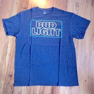 NEW BUD LIGHT Shirt Blue Large Men’s NWOT